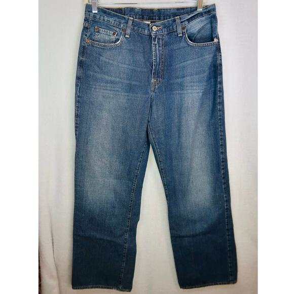 Lucky Brand MENS 34x31 Dungarees Classic Fit Short Length Blue JeanS YKA 34 - Picture 1 of 9